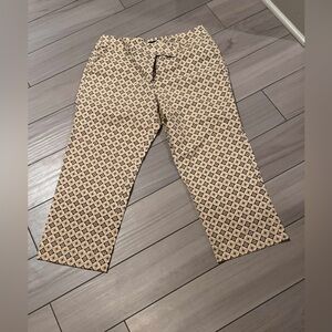 Talbots Women's Patterned Chinos - Brown Cream stretchy size 14